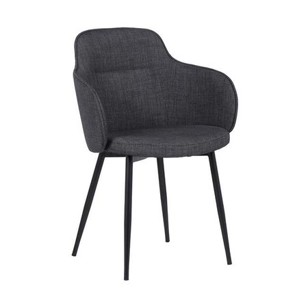 ARMEN LIVING Armen Living LCTMSICHBLK Tammy Contemporary Dining Chair in Black Powder Coated & Charcoal Fabric LCTMSICHBLK